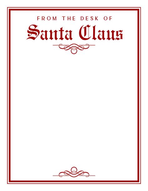 Free Santa Stationary Printable